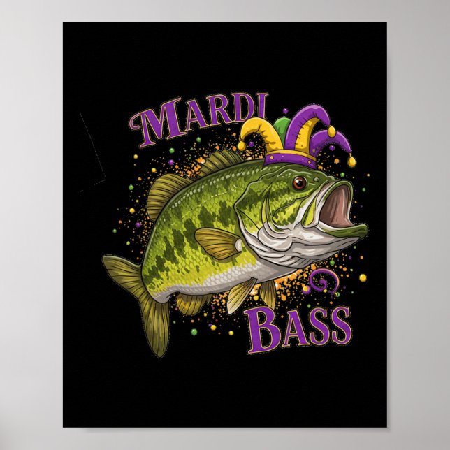 Mardi Gras - Funny Fishing Design  Poster (Front)