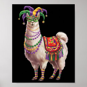 Mardi Gras Funny Llama No Probllama New Orleans Lo Poster