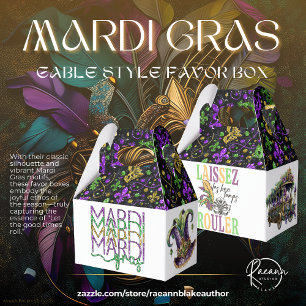 Mardi Gras Gable Favour Box
