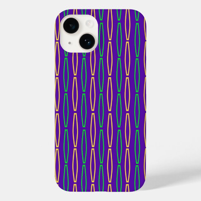 Mardi Gras Geometric Repeat  Case-Mate iPhone Case (Back)