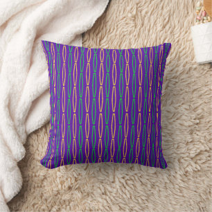 Mardi Gras Geometric Repeat Cushion
