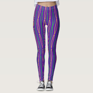 Mardi Gras Geometric Repeat Leggings