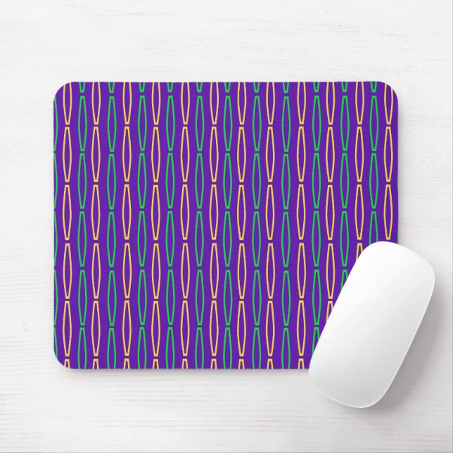 Mardi Gras Geometric Repeat  Mouse Pad (With Mouse)