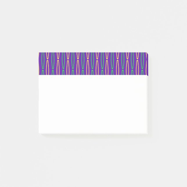Mardi Gras Geometric Repeat  Post-it Notes (Front)
