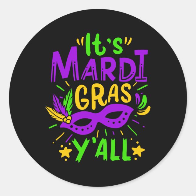 Mardi Gras Gift  Classic Round Sticker (Front)