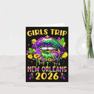 Mardi gras girls trip new orleans 2026 lips card