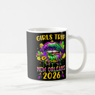 Mardi gras girls trip new orleans 2026 lips coffee mug