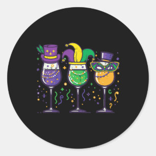 Mardi Gras Gl Funny Fat Tuesday Carnival Party Mum Classic Round Sticker