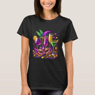 Mardi Gras Gl Of Wine Drinking Team Wine Festival T-Shirt