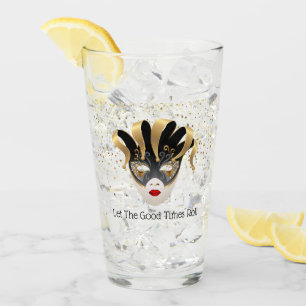 Mardi Gras Glass-Let The Good Times Roll Glass