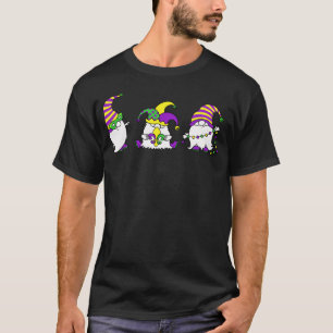 Mardi Gras Gnome Trio Cute Carnival T-Shirt
