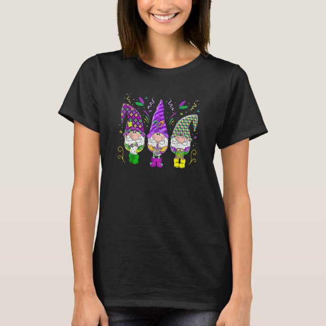 Mardi Gras Gnomes Funny Jester Hat Gnomes Lover Me T-Shirt (Front)
