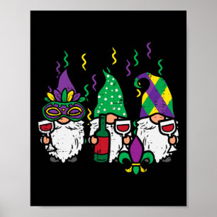 Mardi Gras Gnomes Funny Outfit Gnomies Squad Tee W Poster