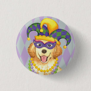 Mardi Gras Golden 3 Cm Round Badge