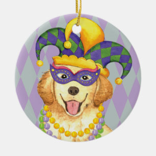 Mardi Gras Golden Ceramic Ornament