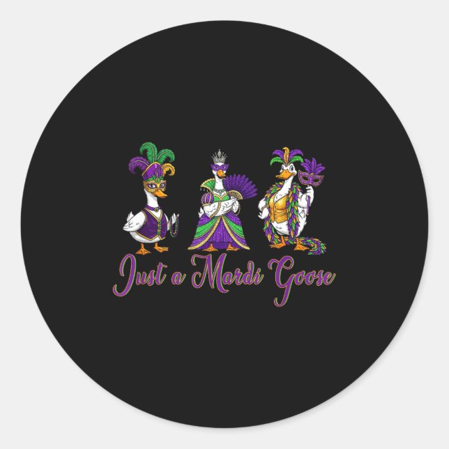 Mardi Gras Goose 2026 Gift Funny Tee Men, Women  Classic Round Sticker (Front)