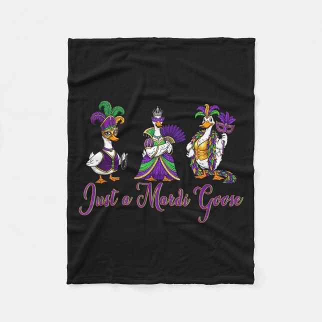Mardi Gras Goose 2026 Gift Funny Tee Men,women  Fleece Blanket (Front)