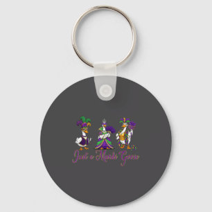 Mardi Gras Goose 2026 Gift Funny Tee Men, Women  Key Ring