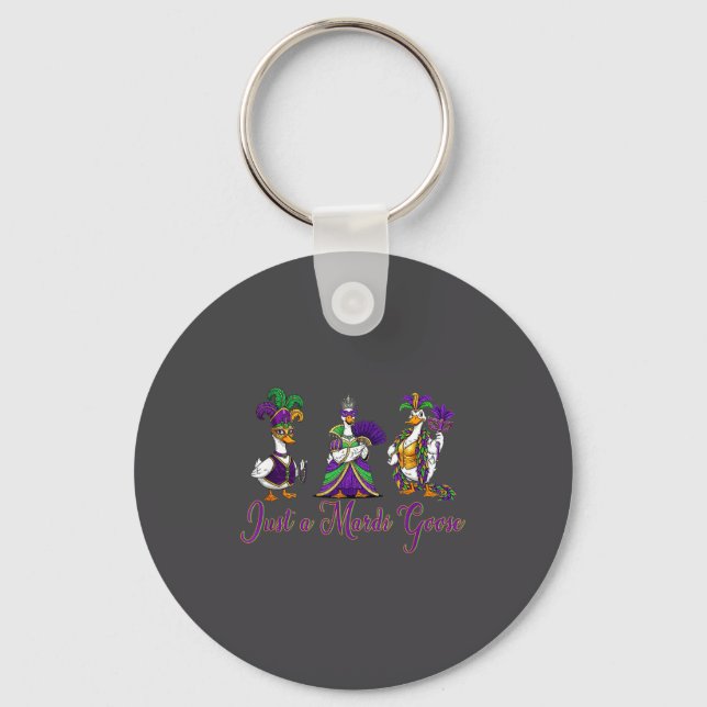 Mardi Gras Goose 2026 Gift Funny Tee Men, Women  Key Ring (Front)