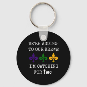 Mardi Gras Got the Baby Krewe Pregnancy Key Ring