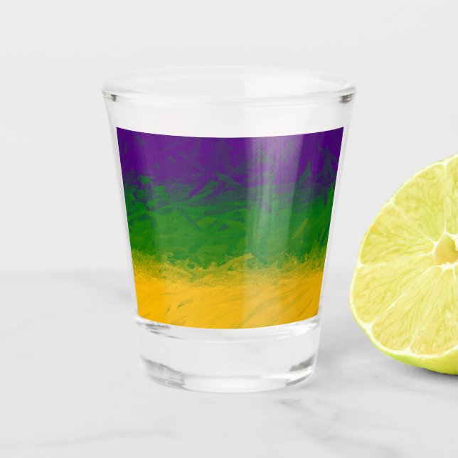 Mardi Gras Gradient Shot Glass (Front)