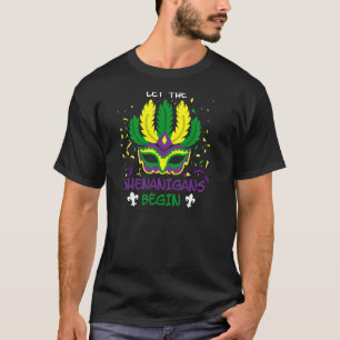 Mardi Gras Grape Mask Circus Let The Shenanigans B T-Shirt