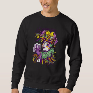 Mardi Gras Grape Mask Woman Chester Head Sweatshirt