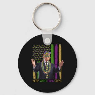 Mardi Gras Great Funny Trump Mardi Gras 2020 Flag  Key Ring