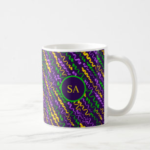 Mardi Gras Green Golden Purple Ribbons  Coffee Mug