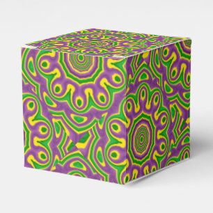Mardi Gras Green Yellow Purple Pattern Mandala Favour Box