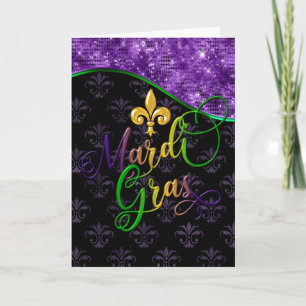 Mardi Gras Greeting Card, Colourful Mardi Gras Card