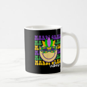 Mardi Gras Groovy Smile Face Wearing Mardi Gras Ma Coffee Mug