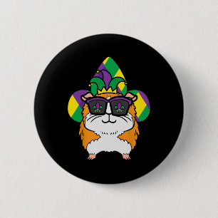 Mardi Gras Guinea Pig Carnival Boys Girls Kids Wom 6 Cm Round Badge