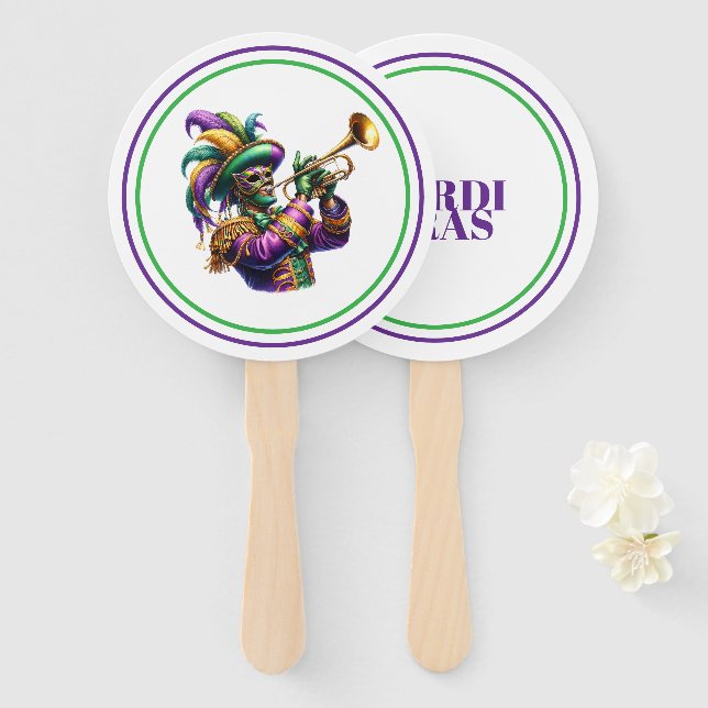 Mardi Gras Hand Fan (Front and Back)