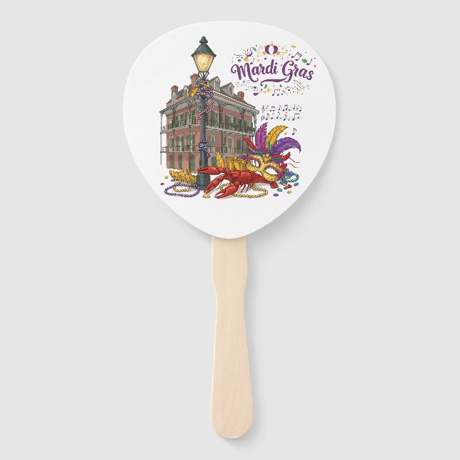Mardi Gras Hand Fan (Front)