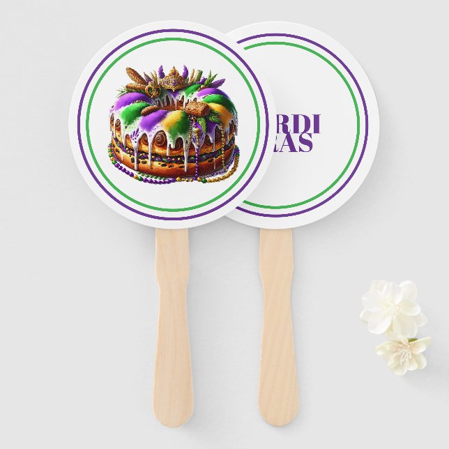 Mardi Gras Hand Fan (Front and Back)