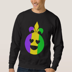 Mardi Gras Happy Face Smiling Fleur-de-Lis Funny Sweatshirt