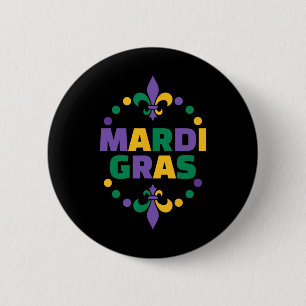 Mardi Gras Happy Mardi Gras Carnival  6 Cm Round Badge