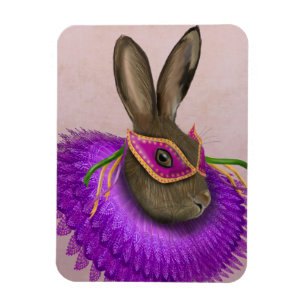 Mardi Gras Hare 4 Magnet