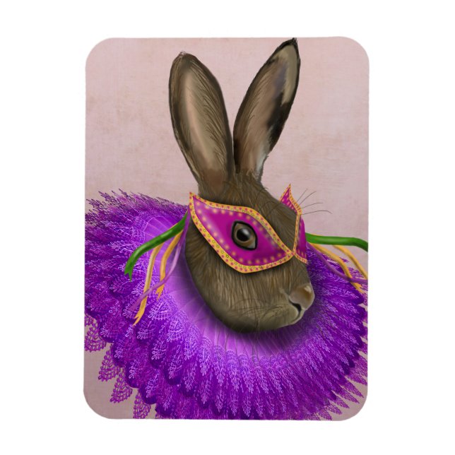 Mardi Gras Hare 4 Magnet (Vertical)