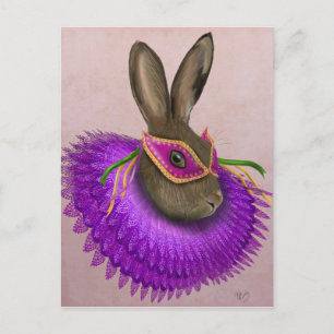 Mardi Gras Hare 4 Postcard
