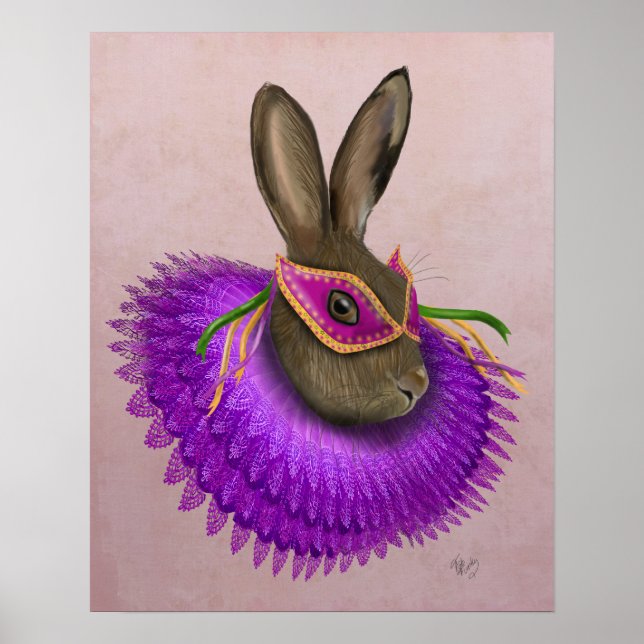 Mardi Gras Hare Poster (Front)