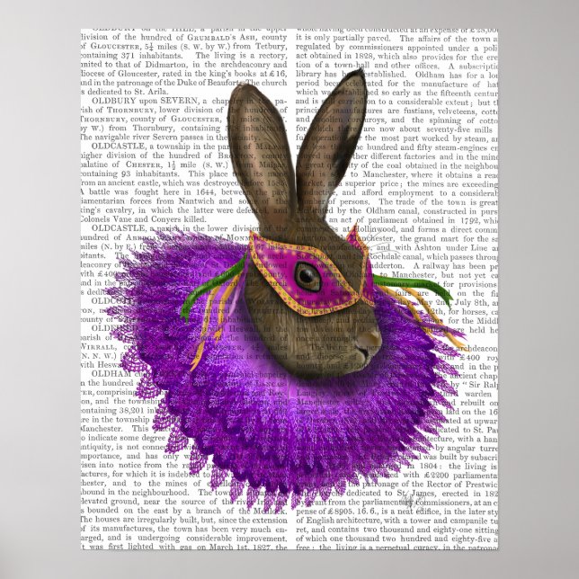 Mardi Gras Hare Poster (Front)