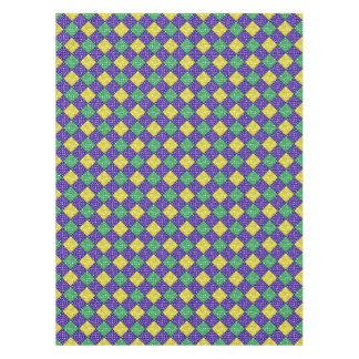 Mardi Gras Harlequin Diamond Carnival Pattern Tablecloth