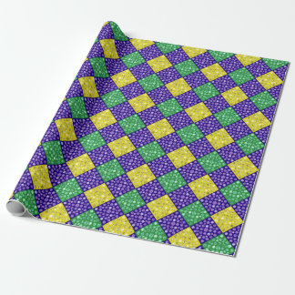 Mardi Gras Harlequin Diamond Carnival Pattern Wrapping Paper