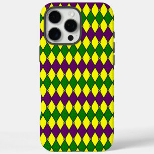 Mardi Gras Harlequin Diamond Pattern iPhone 16 Pro Max Case