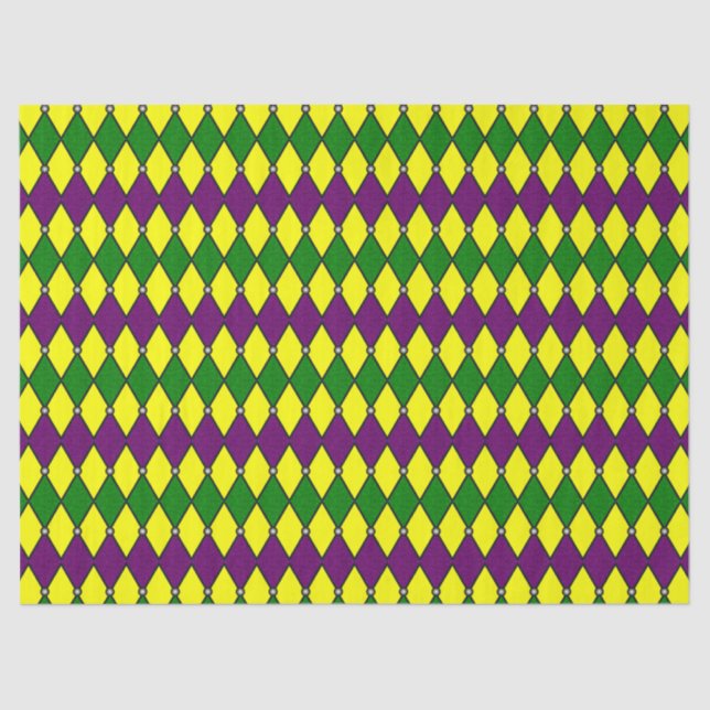 Mardi Gras Harlequin Diamond Pattern Tissue Paper (Front)