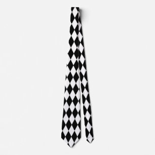 Mardi Gras Harlequin Hex Black White Tie