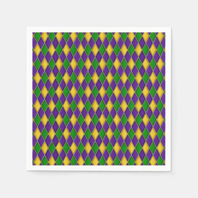 Mardi Gras Harlequin Pattern Disposable Napkins (Front)