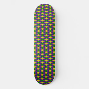 Mardi Gras Harlequin Pattern Skate Deck - dark
